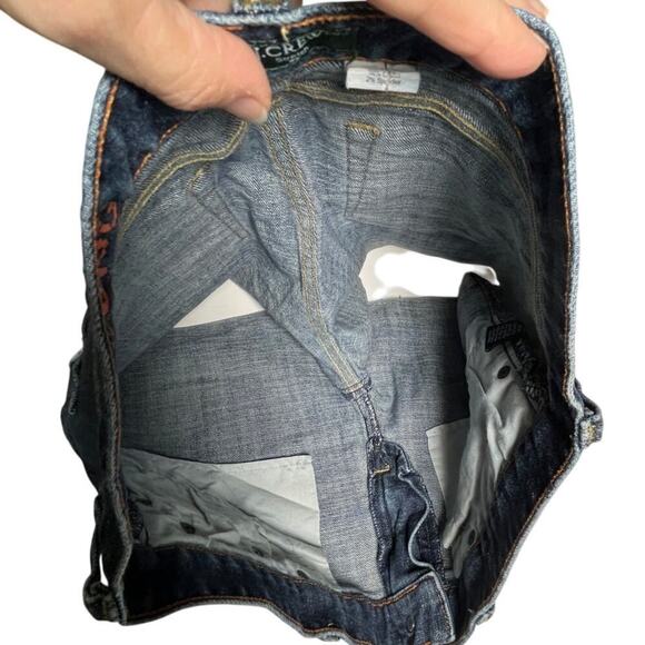 J.Crew‎ Hipslung Denim Cutoff Shorts Women 6 Low Rise Raw Hem Distressed Blue - Picture 5 of 9